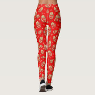EASTER EGGS ~ Red Gold 3D ~ Leggings