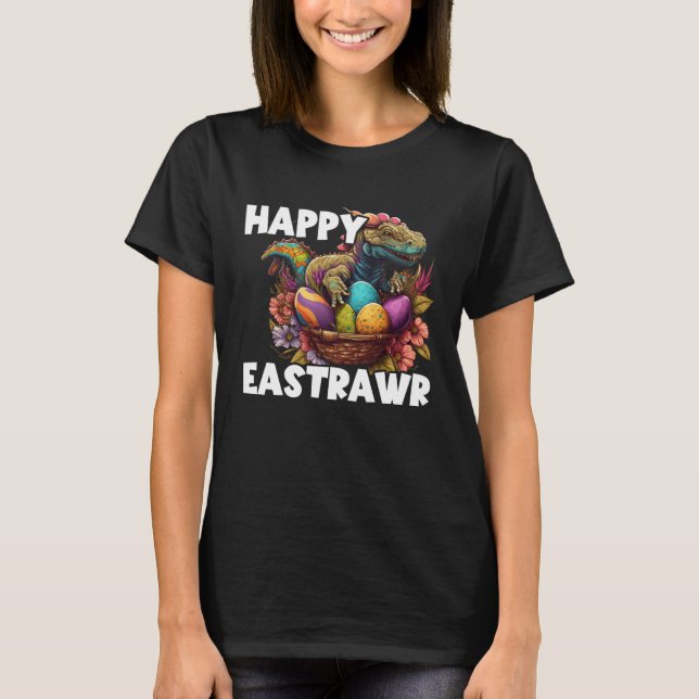 Easter Eggs Rex Dino Happy Easter Day Happy Easter T-Shirt (Vorderseite)