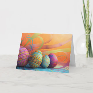 Easter eggs with upbeat background karte