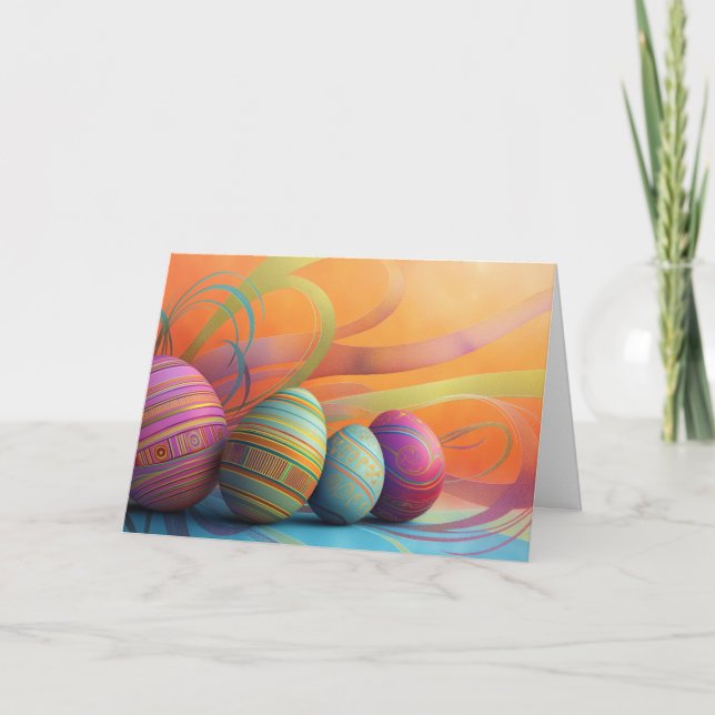 Easter eggs with upbeat background karte (Vorderseite)