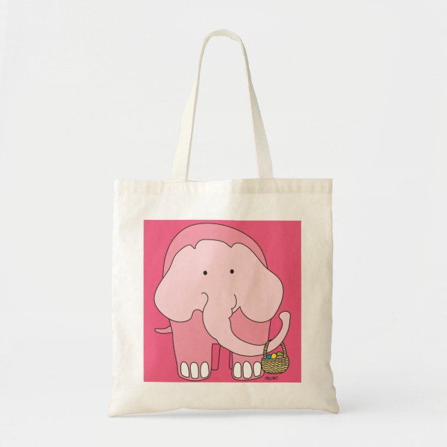 Easter Elephant Egg Basket Tote Tragetasche (Vorne)