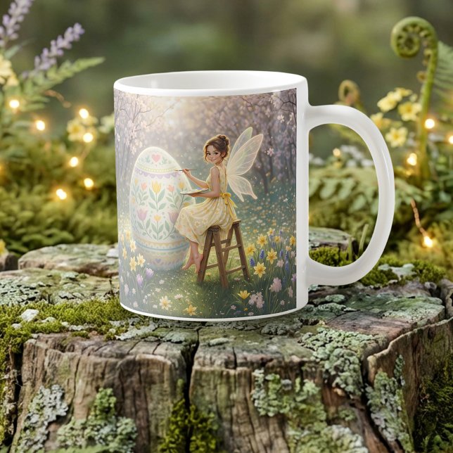 Easter Fairy Painting Egg Spring Kaffeetasse (Von Creator hochgeladen)