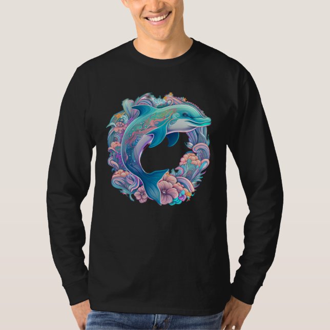 Easter festive Illustration with charming Dolphin  T-Shirt (Vorderseite)