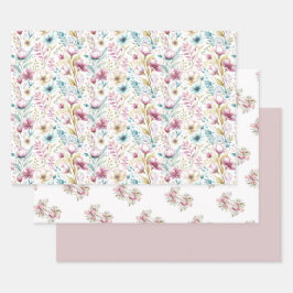 Easter Floral Garden Wrapping Paper Set  Geschenkpapier Set