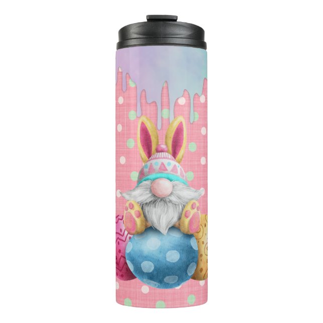 Easter Gnome Polkadot Eggs Icing Drips Thermosbecher (Vorderseite)