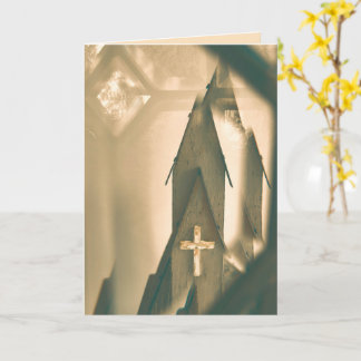 Easter, Good Friday, Blessings with church & cross Karte