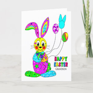 EASTER Grandson Kaleidoskop Farbenblass Bunny Feiertagskarte