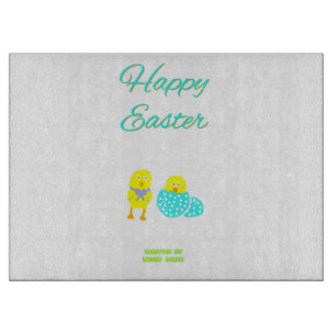 Easter Hatchlings Glass Cutting Board Schneidebrett