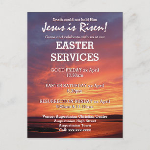 EASTER Jesus ist Risen CHURCH DIENSTLEISTUNGEN maß Einladungspostkarte