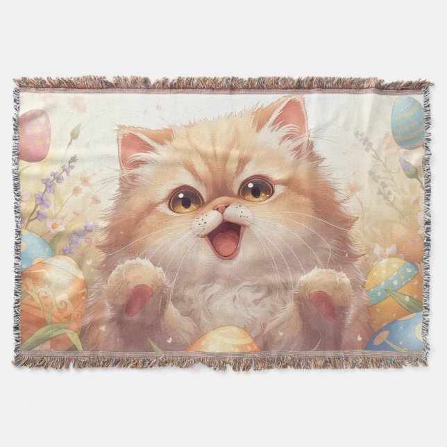 “Easter Joy Persian Kitty" Cute Persian Cat  Decke (Vorderseite)