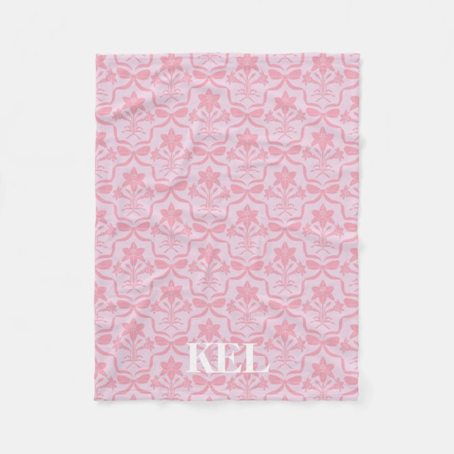Easter Lily Monogram Blanket Fleecedecke (Vorderseite)