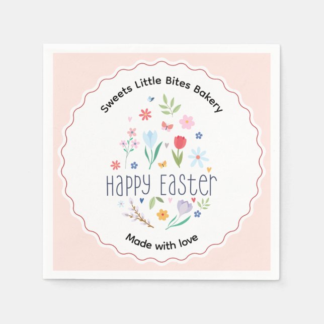 Easter Made with Love Bakery Serviette (Vorderseite)