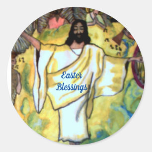 EASTER MORNING JESUS ROSE autocollants
