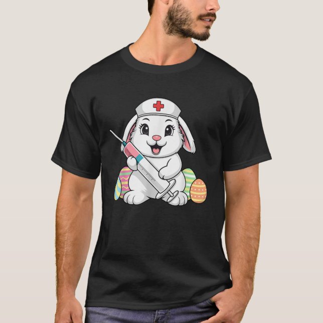 Easter Nurse Bunny RN ICU ER NICU Nurse Squad Nurs T-Shirt (Vorderseite)
