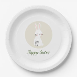 Easter Paper Plate with Cute Bunny Design Pappteller
