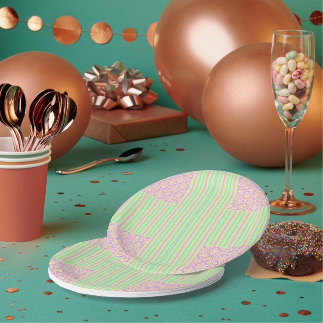 Easter Pastel Cross Party Paper Plates Pappteller (Multi)