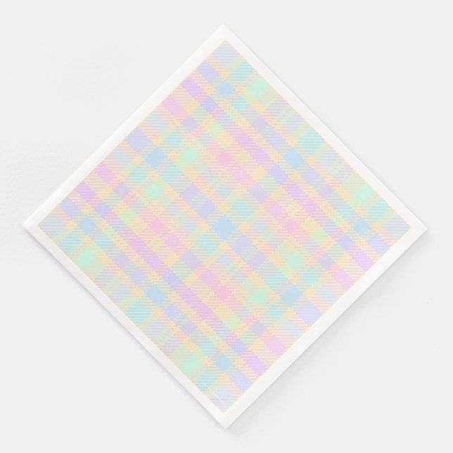 Easter Pastel Plaid Party Paper Napkins Serviette (Ecke)