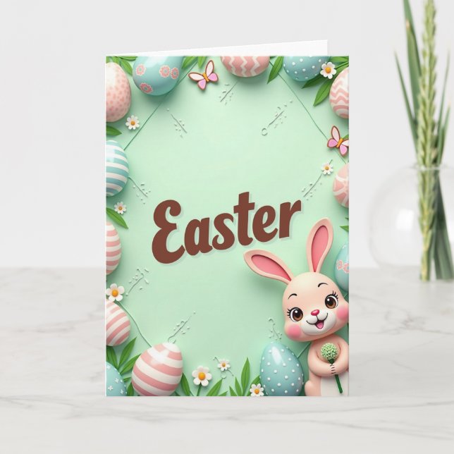 Easter Pattern Celebration Card Karte (Vorderseite)