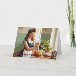 Easter Pin-Up Retro Greeting Card Dankeskarte