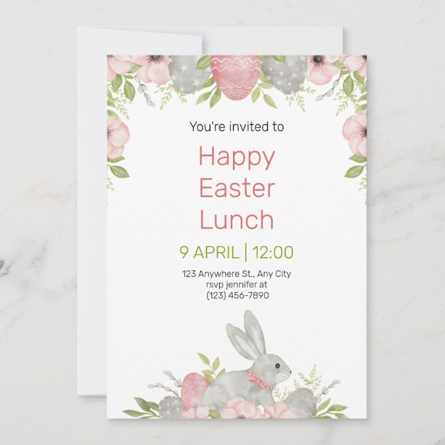 Easter Potluck Invitation Einladung (Vorderseite)