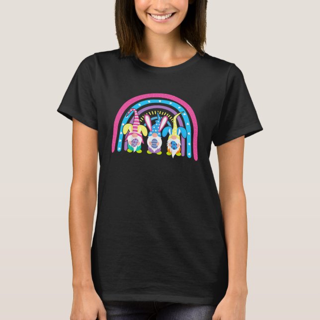 Easter Rainbow Gnomes Happy Easter Day T-Shirt (Vorderseite)