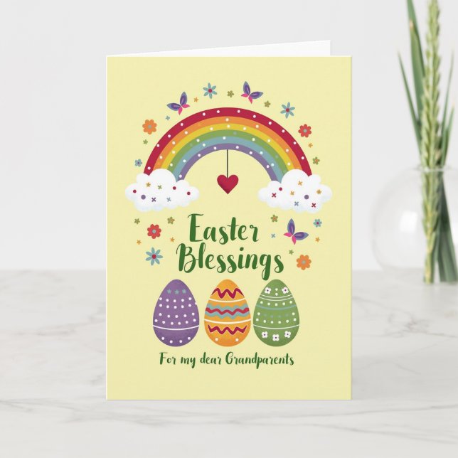 Easter Rainbow Grandparents Card Karte (Vorderseite)