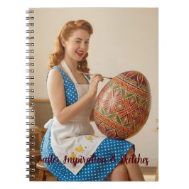 Easter Retro Artist Ginger Girl Noteb Notizblock
