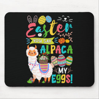 Easter Say Alpaca My Eggs Bunny Alpaca Hunting Egg Mousepad