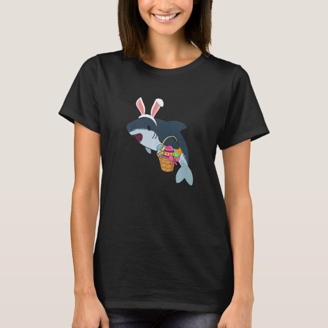 Easter Shark Eggs Cute Bunny Shark With Easter Egg T-Shirt (Vorderseite)