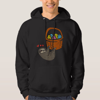 Easter Sloth Hanging Egg Basket Süße Tier Männer W Hoodie