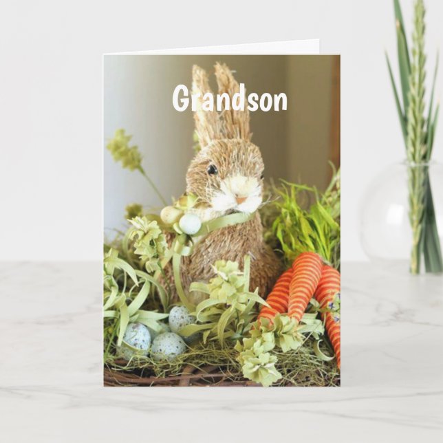 EASTER SOUHAITE MA **GRANDSON** CARTE DE VACANCES (Devant)