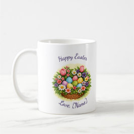 Easter Spring Basket with Eggs, Flowers, & Leaves Kaffeetasse