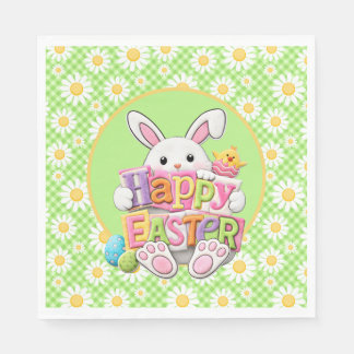 Easter Spring Daisy Bunny  Serviette