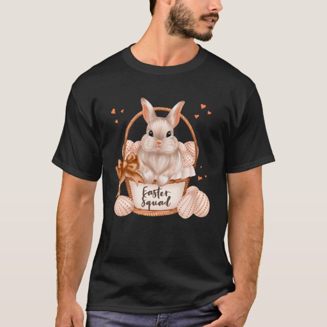 Easter Squad Pastel Rabbit Cute Bunny Basket Eggs T-Shirt (Vorderseite)