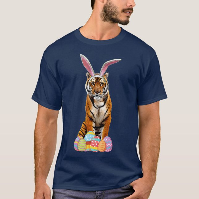 Easter  Tiger Funny Bunny Ears  Eggs Tiger Gift T-Shirt (Vorderseite)