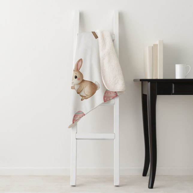 Easter Whimsy – Seamless Bunny & Lily Pattern Sherpadecke (Beispiel)