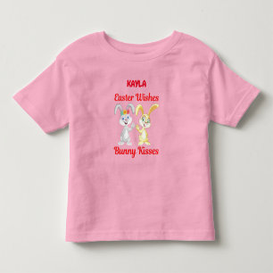 "EASTER WISHER, BUNNY KISSES" PERSONALISIERTER TOD KLEINKIND T-SHIRT