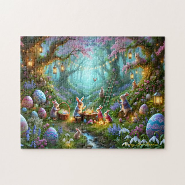 Easter Woodland, Enchanted Forest, Spring Bunnies (Horizontal)