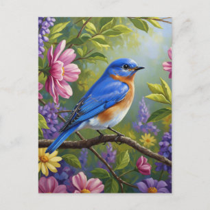Eastern Bluebird-Blume Postkarte