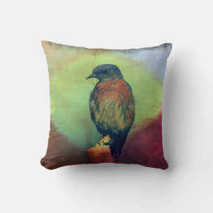 Eastern Bluebird - farbenfrohe Diamond-/Keuchkisse Kissen