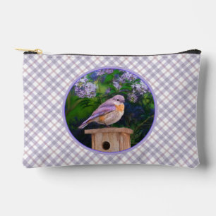 Eastern Bluebird in Lilacs Malerei Original Art Zubehörtasche