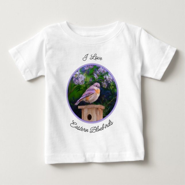 Eastern Bluebird in Snow - Original Foto Baby T-shirt (Vorderseite)
