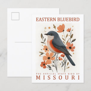 Eastern Bluebird Vogel von Missouri USA Reise Postkarte