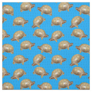 Eastern Box Turtles Bright Blue Gemustert Stoff
