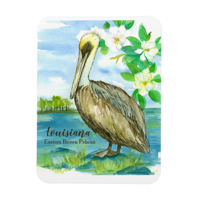 Eastern Brown Pelican Louisiana Staat Bird Magnet (Vertikal)