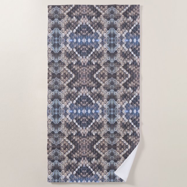 Eastern Diamondback Rattlesnake Skin Design  Strandtuch (Vorderseite)
