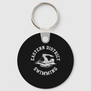 Eastern District Schwimmen Retro Distressed Schwim Schlüsselanhänger