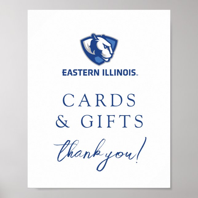 Eastern Illinois Panthers Kopf- und Wordmark-Logo Poster (Vorne)