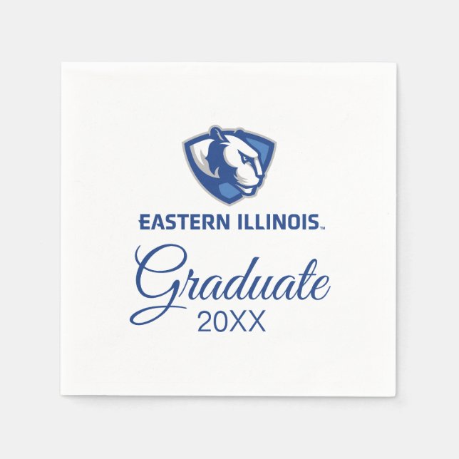 Eastern Illinois Panthers Kopf- und Wordmark-Logo Serviette (Vorderseite)