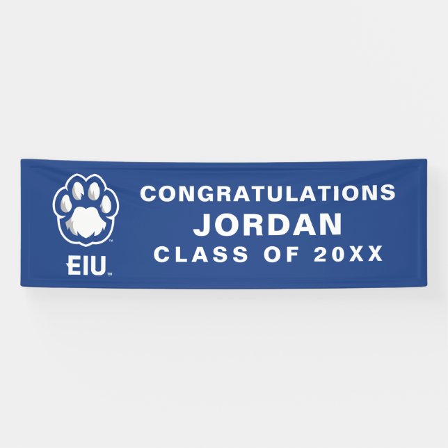 Eastern Illinois Panthers Paw Print & EIU Banner (Horizontal)